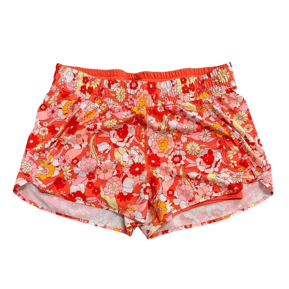 Avia Running Shorts Pink Floral Print Women's Size XXL (20) W/biker Shorts